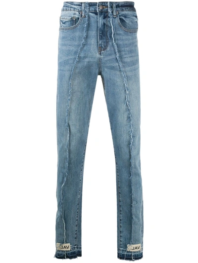 Val Kristopher Exposed Seam Jeans In Blue