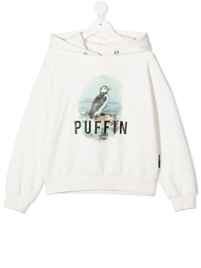 Andorine Kids' Puffin Graphic-print Hoodie In White