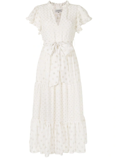 Lug Von Siga Thea Glitter-detail Ruffled Dress In White