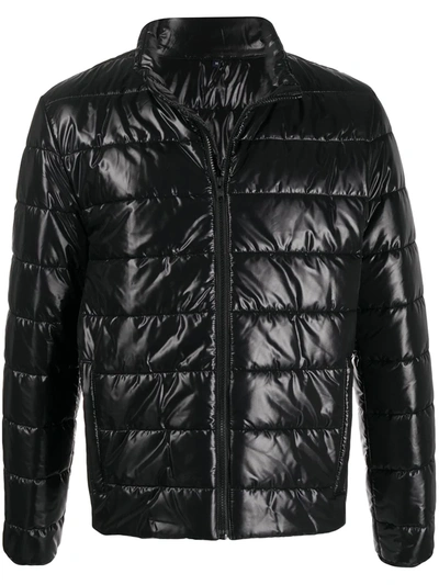 Fay High-shine Quilted Jacket In Black