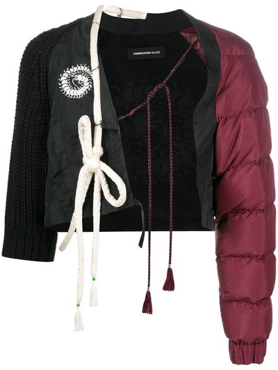 Undercover Centipede-embroidered Crepe Jacket In Red