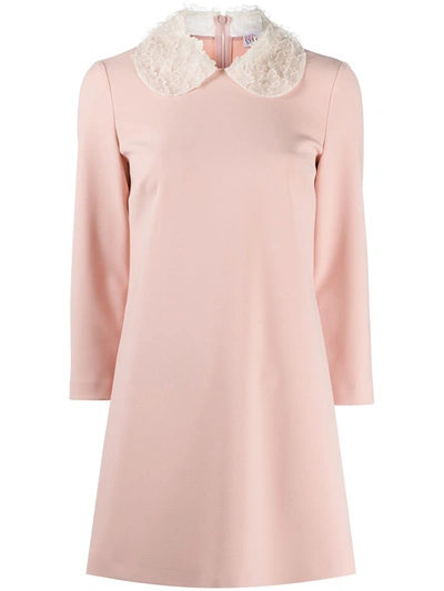 Red Valentino Peter Pan Collar Long-sleeve Dress In Pink