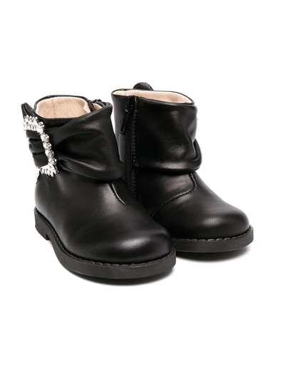 Florens Babies' Embellished Buckle-detail Boots In Black
