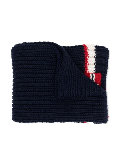 Napapijri Kids' Ribbed-knit Scarf In Blue