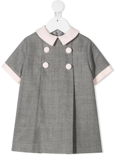 Siola Babies' Two-tone Pleated Dress In Grey