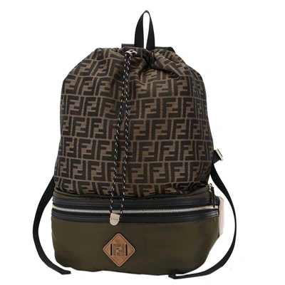 Pre-owned Fendi Brown Zucca Canvas Drawstring Backpack