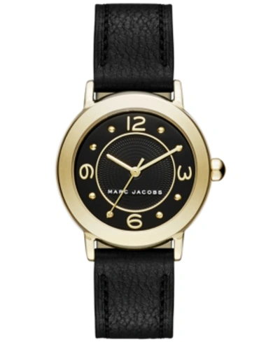 Marc Jacobs Women's Riley Black Leather Strap Watch 28mm