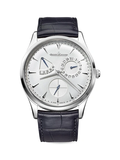 Jaeger-lecoultre Men's Master Ultra Thin Stainless Steel & Leather Power Reserve Watch In Not Applicable