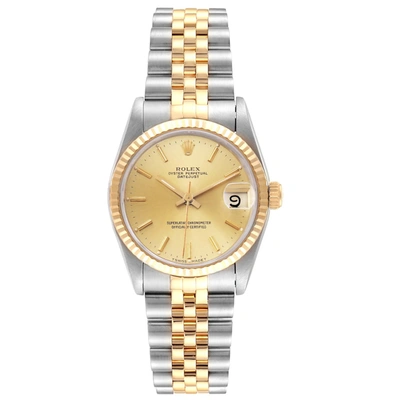 Rolex Datejust Midsize 31mm Steel Yellow Gold Ladies Watch 68273 Box