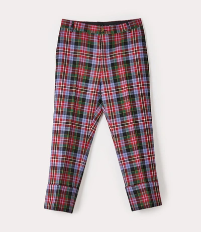 Vivienne Westwood Cropped George Trousers Brick Tartan In Multicolor