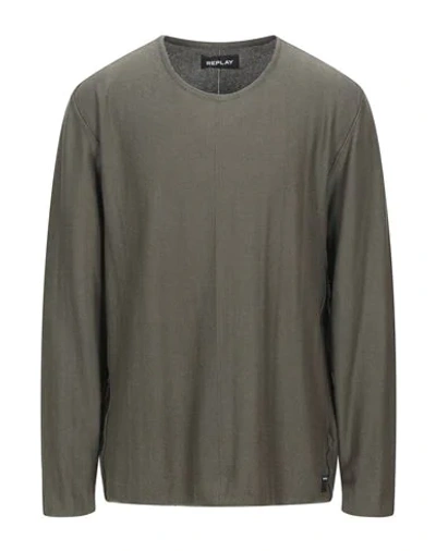Replay Sweaters In Military Green