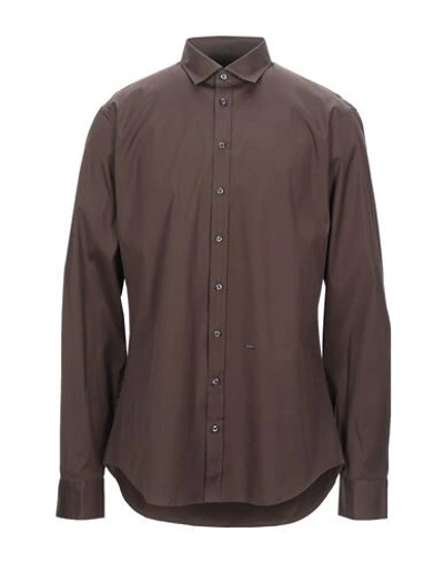 Dsquared2 Shirts In Dark Brown