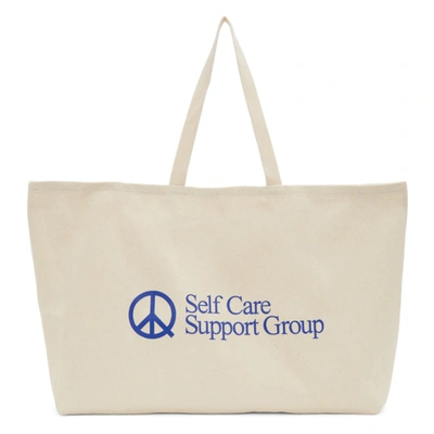 Museum Of Peace And Quiet Beige Twill S.c.s.g. Tote In Naturalcanv