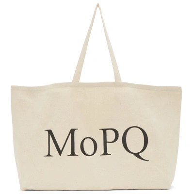 Museum Of Peace And Quiet Beige Twill 'mopq' Tote In Natural