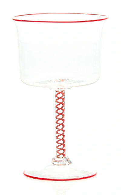 Moda Domus Spiral Stemmed Glass In Green,red