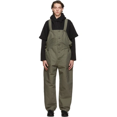 Engineered Garments Green Wader Overalls In Wl002 Olive