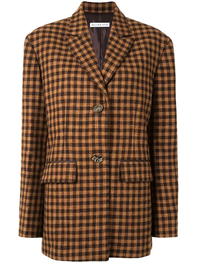 Rejina Pyo Bowen Checked Jacket In Brown