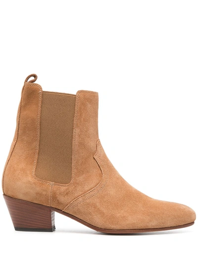 Closed Slip-on Suede Chelsea Boots In Brown