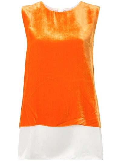 Marni Velvet Sleeveless Blouse In Orange