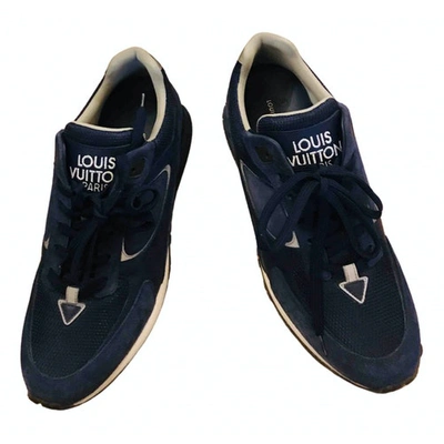 Pre-owned Louis Vuitton Cloth Trainers In Blue
