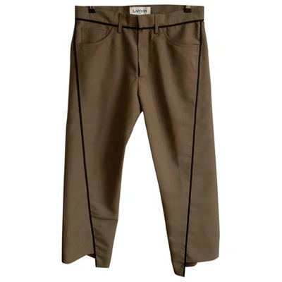 Pre-owned Lanvin Wool Trousers In Brown