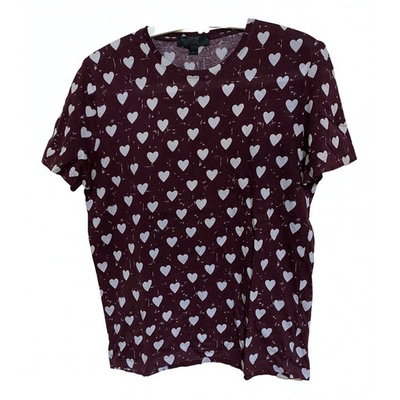 Pre-owned Burberry Burgundy Cotton Top