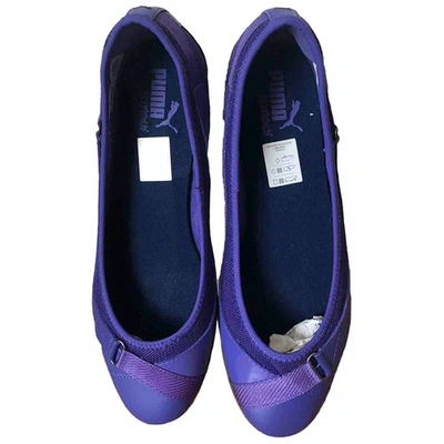 Pre-owned Puma Purple Leather Ballet Flats