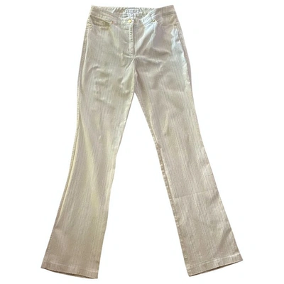 Pre-owned Escada White Cotton - Elasthane Jeans