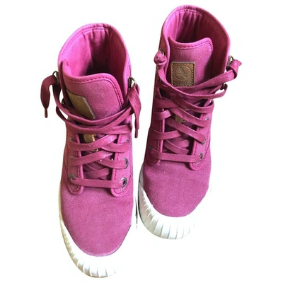 Pre-owned Aigle Cloth Trainers In Pink