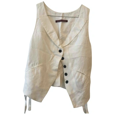 Pre-owned Comptoir Des Cotonniers Linen Jacket In White