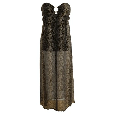 Pre-owned Melissa Odabash Silk Maxi Dress In Brown