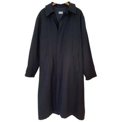 Pre-owned Paul Smith Wool Trenchcoat In Navy