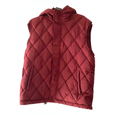 Pre-owned Gucci Cloth Puffer In Burgundy