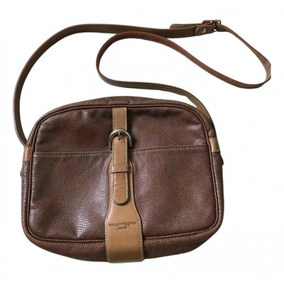 Pre-owned Courrèges Leather Crossbody Bag In Brown