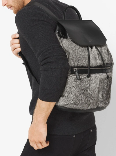 Michael Kors Kirk Fur And Leather Backpack In Silver | ModeSens