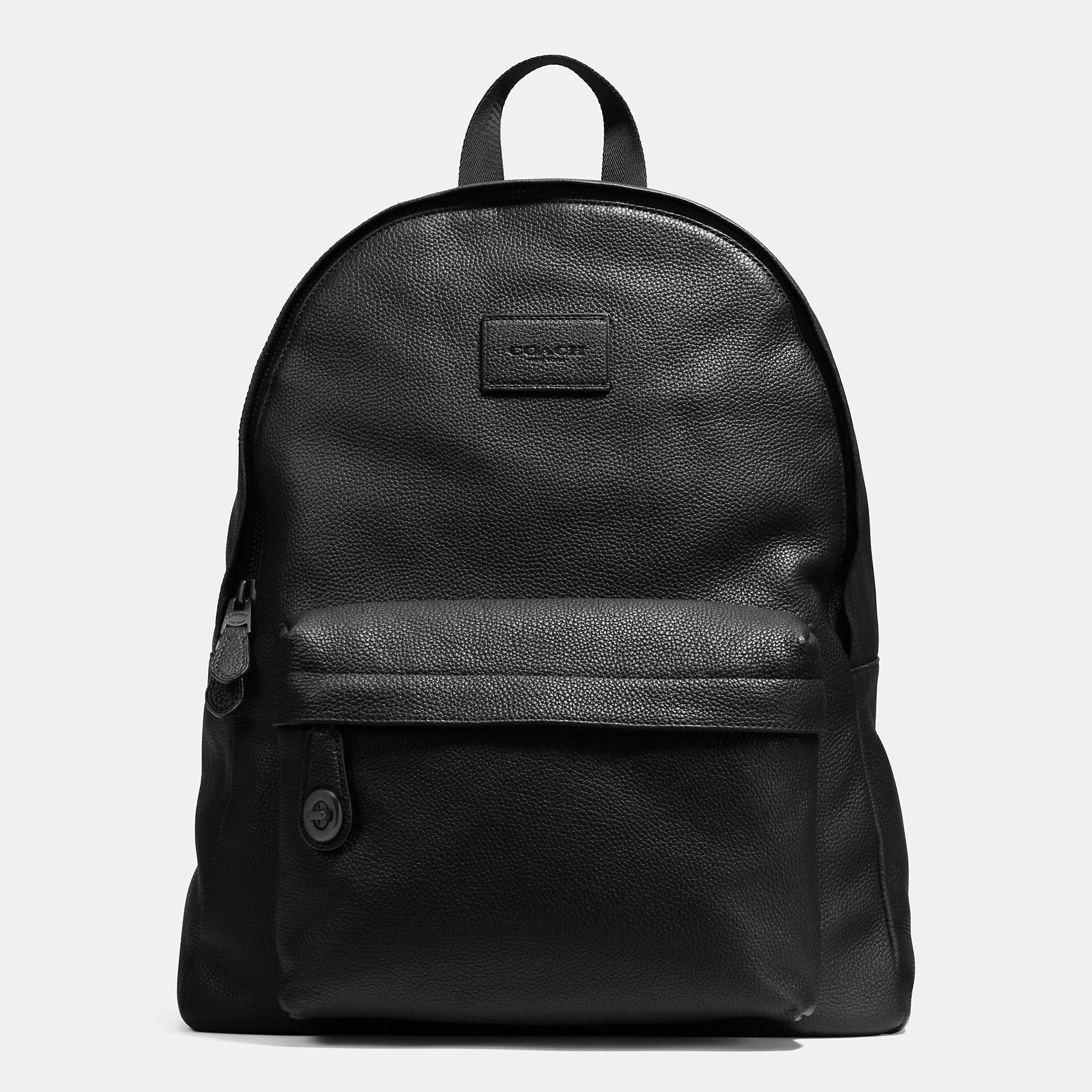 Coach Campus Backpack In Pebble Leather In Black/black | ModeSens