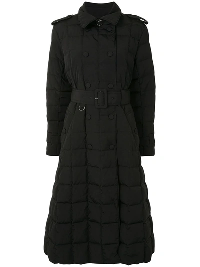 Ienki Ienki Quilted A-line Trench Coat In Black