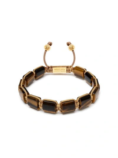 Nialaya Jewelry Gemstone-embellished Beaded Bracelet In Brown