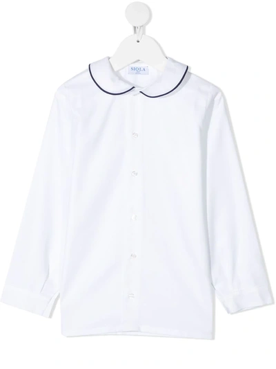 Siola Kids' Contrasting-collar Shirt In White