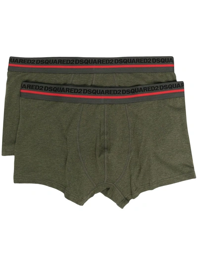 Dsquared2 Logo Waistband Boxers In Green