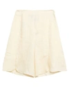 L'autre Chose L' Autre Chose Woman Shorts & Bermuda Shorts Ivory Size 2 Linen In White