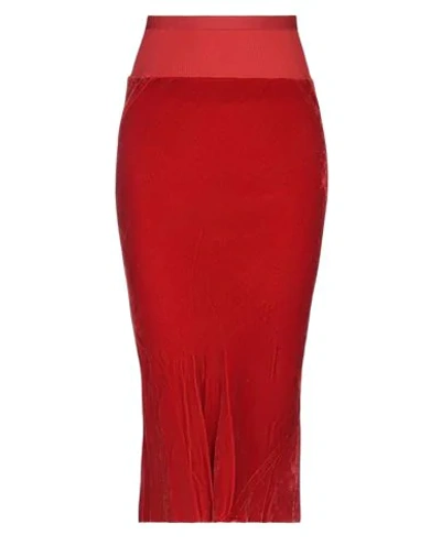 Rick Owens Midi Skirts In Red