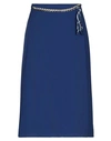 Elisabetta Franchi Woman Midi Skirt Blue Size 8 Polyester, Viscose