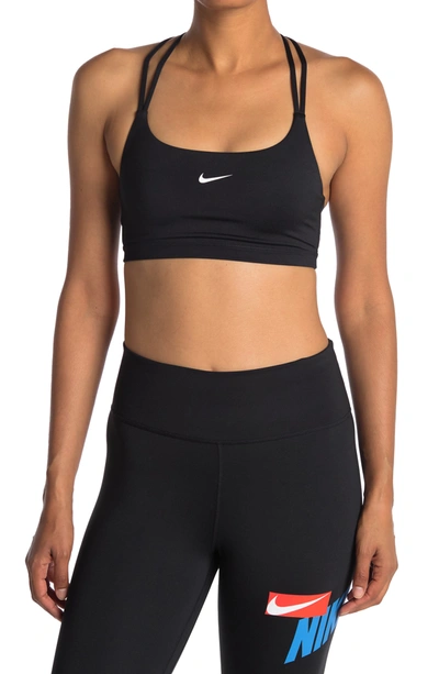 Nike Indy Strappy Sports Bra In White & Black