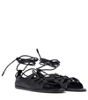 The Row Gilli Ankle-wrap Flat Gladiator Sandals In Black