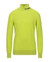 Gcds Full Logo Wool Blend Turtleneck In Green