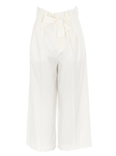 Red Valentino Redvalentino Belted Cropped Pants In White