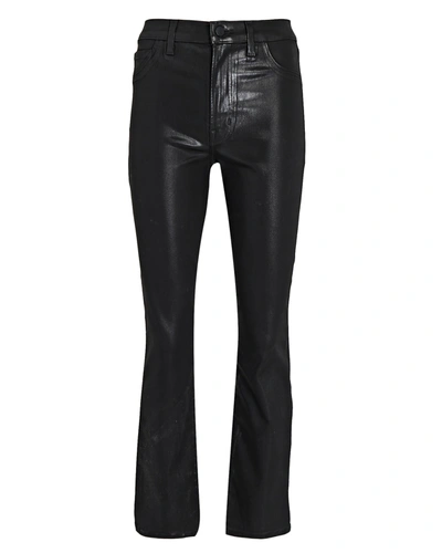 J Brand Babies' Women's Alma High-rise Straight Coated Jeans In Black