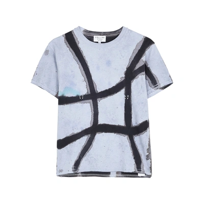 Collina Strada Tie-dyed Pierced Cotton T-shirt In Blue
