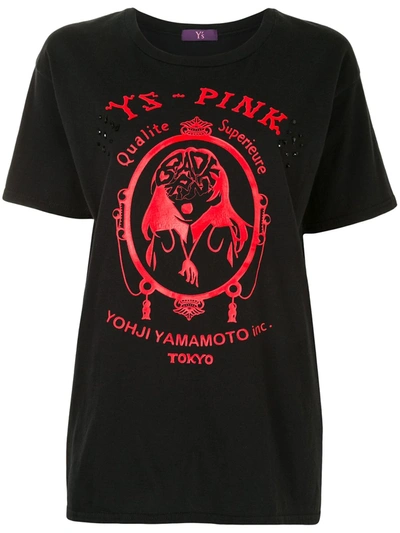 Y's Logo-print Slim-fit T-shirt In Black